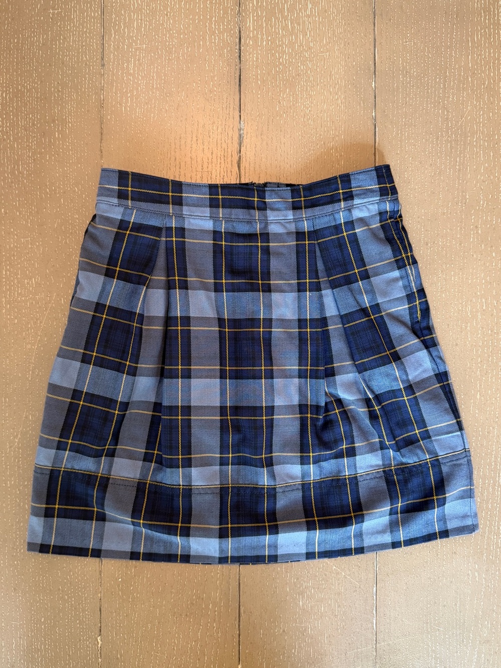 Lands’ End School Uniform Navy Blue Plaid Skort/Skirt Size Girls Youth 10